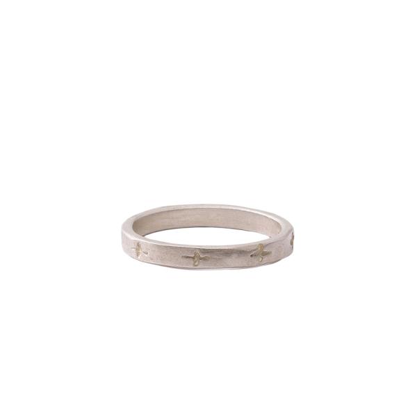 アクセサリー m.a+ thin single carved cross ring arknets_ag801