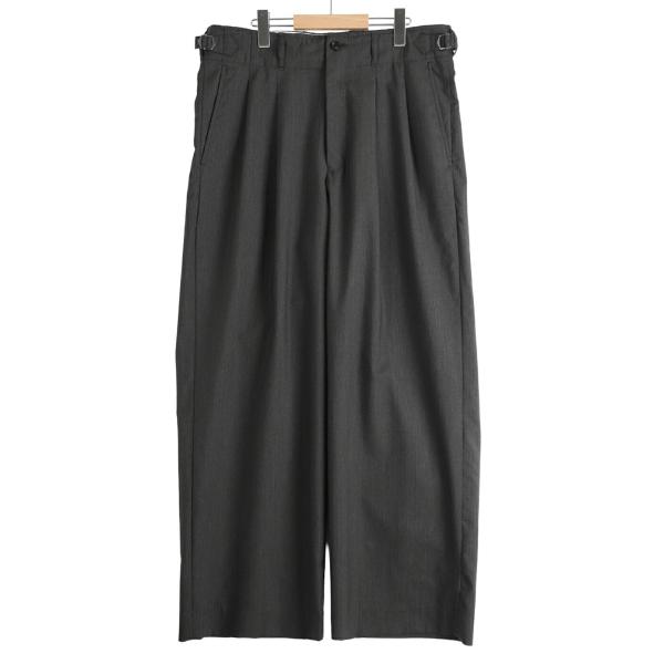 marka / マーカ ： DOUBLE PLEATED MILITARY TROUSERS -2/60 WOOL TROPICAL MELANGE- ： M26C01PT01C