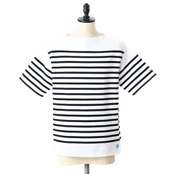 オーシバル コットンラッセルボーダー半袖ボートネック