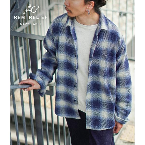 レミレリーフ REMI RELIEF ネルシャツ 日本製 レーヨン REMI RELIEF NAVY LABEL / レミレリーフ ネイビーレーベル ： ジャズ