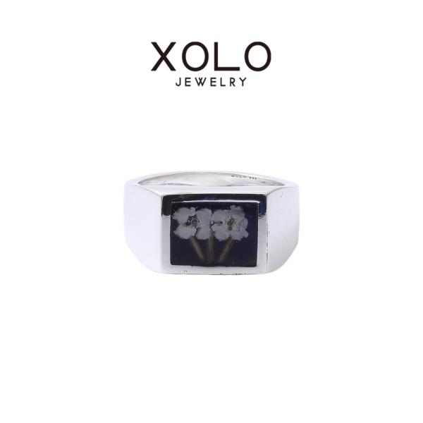 指輪・リング XOLO SignetRing with  Purple Flower Signet Ring with Royal Purple Flower – XOLO JEWELRY - 指輪