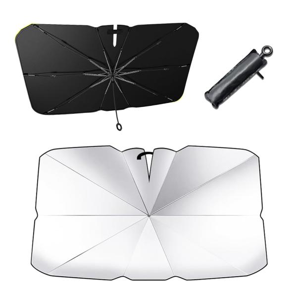 マツダ6 アテンザ 専用 サンシェード 日よけ フロントサンシェードフロント ルームミラー位置開け式 折りたたみ傘仕様 曲がる傘柄 取り付き簡単 収納便利 遮光
