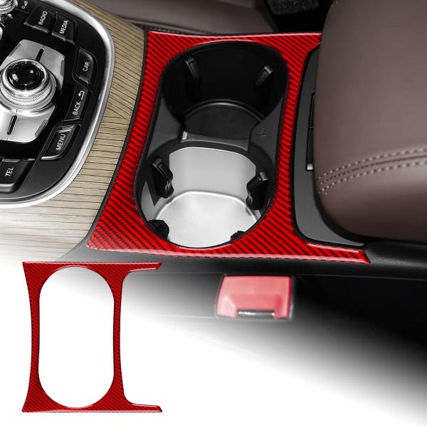 アウディ Q5 2009-2016専用 アクセサリーパーツ リアルカーボンファイバー製 カーセントラルコントロールカップホルダーステッカー 内装パーツ 装飾フ