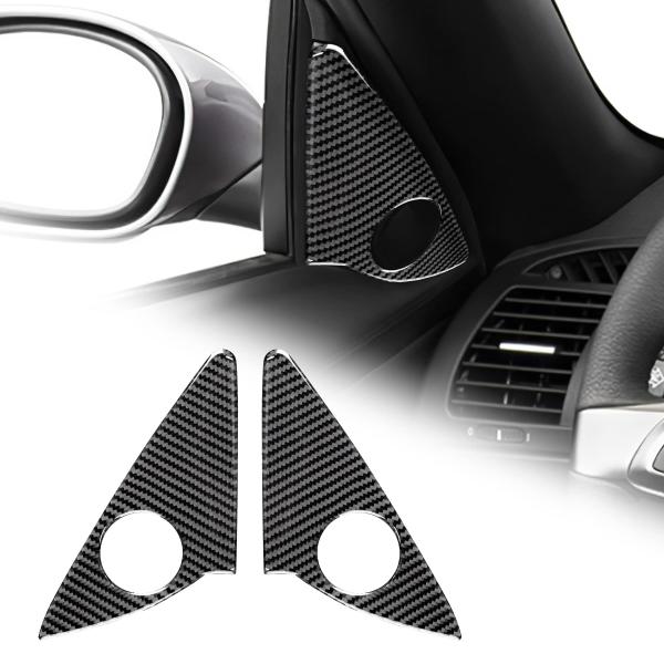 BMW Z4 E85 E86 2003-2008専用 アクセサリー リアルカーボンファイバー製 カードアオーディオスピーカーリングカバー おしゃれ カスタム 内