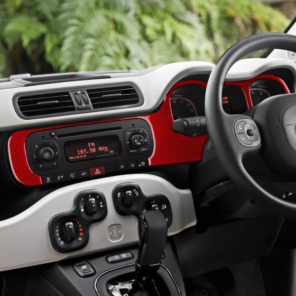 フィアット パンダ Fiat Panda 3代目 2013-2025 専用 アクセサリー カーボンファイバー 内装 カスタム パーツ カースピードメーターサラウ