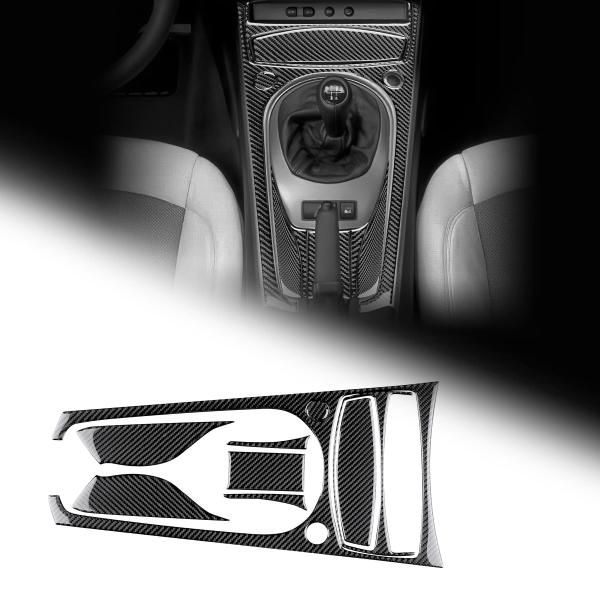 BMW Z4 E85 E86 2003-2008専用 アクセサリー リアルカーボンファイバー製 カーギアシフトノブパネルカバーステッカー おしゃれ カスタム 内