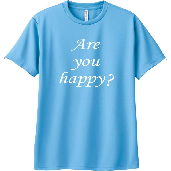 IDone ドライＴシャツ 半袖 TENNIS Are you happy? サックス インナー トップス スポーツ テニス ゴルフ ウェア アイディーワン