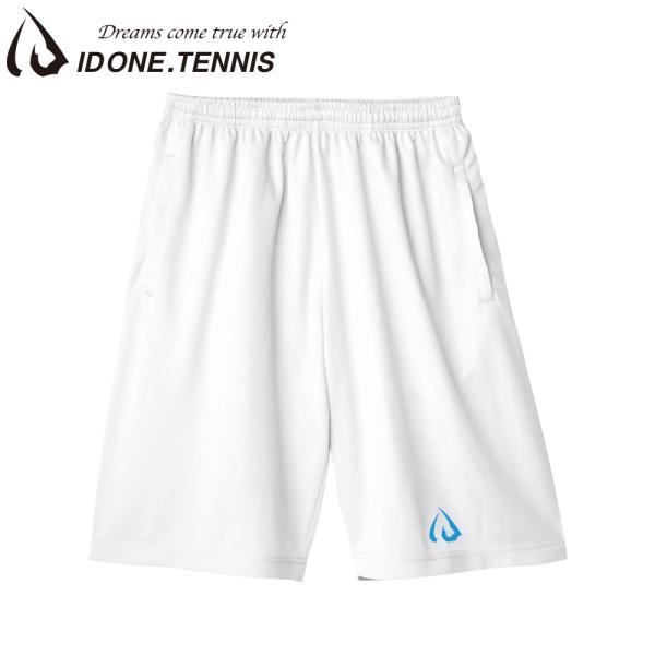 アイディーワン ドライハーフパンツ TENNIS ホワイト 吸汗速乾 IDロゴ BLUE ID22478-81 ID one