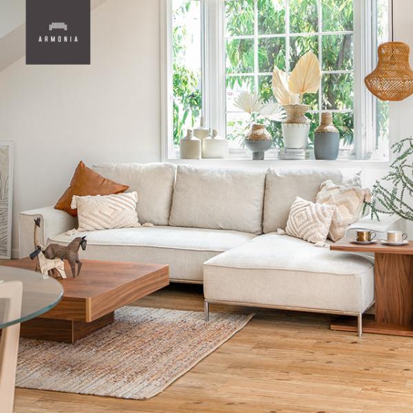 ①二口配送 ①②両方購入Armonia グレー ソファセット(右カウチ) ①二口配送 ①②両方購入Armonia グレー ソファセット(右カウチ