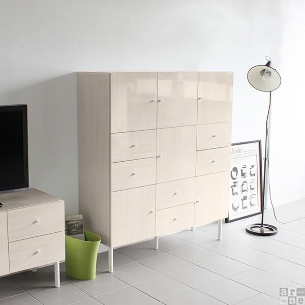 キャビネット 鏡面 おしゃれ 完成品 白 オフィス リビング 完成品 ハイ