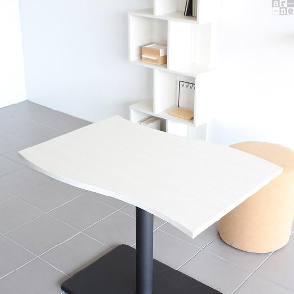 ダイニングテーブル 一本脚 カフェテーブル 幅90cm 高さ70cm 奥行き60 ホワイト 白 コーヒーテーブル 白脚 机