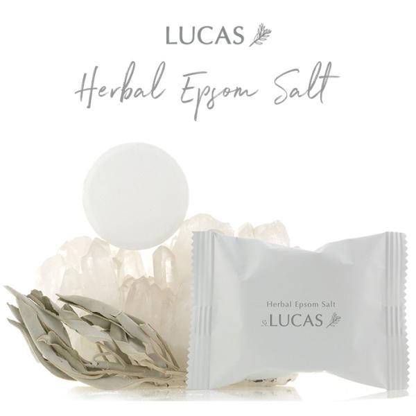 LUCAS ルカス ハーバル エプソムソルト 浄化用入浴剤【30個入り】 ／ ホワイトセージ 水晶由来ケイ素配合 お風呂 バス 入浴剤 タブレット 日本製 メール便
