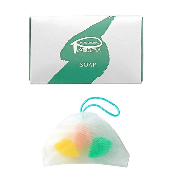 ピアベルピア ソープ＆泡立てチュッセット ／ 1箱（45g×2個） 泡立てネット 美又温泉水 スキンケア 洗顔 固形石けん 石鹸 せっけん
