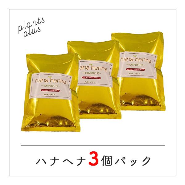 メール便配送専用】hana henna ハナヘナ ハーバルブラウン 100g×3