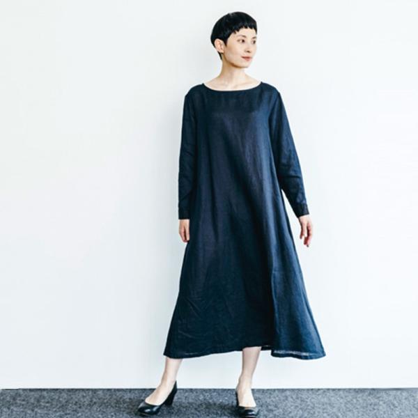 フォグリネンワーク Fog Linen Work ブルネラ ワンピース ニュイ 19sat 即納 送料無料 Con Imedia Net