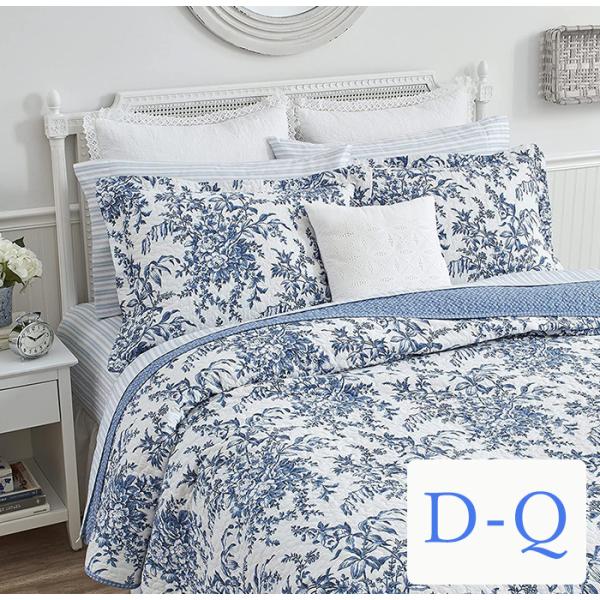 LAURA ASHLEY（ローラアシュレイ） ベッドカバー ダブル クイーン 3点