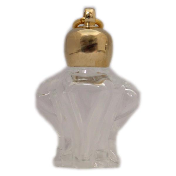 ミニ香水瓶 アロマペンダントトップ ボディコン型1ml×穴あきキャップ