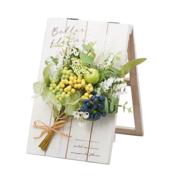 【スタッフのコメント】明るい空気を呼び込んでくれそうな彩り豊かなスタンド付のスワッグです。玄関、リビング、キッチンなどどこにでも飾ることができて、とっても便利です。【サイズ】w170mm×d120mm〜260mm×h270mm【材質】木（つ...