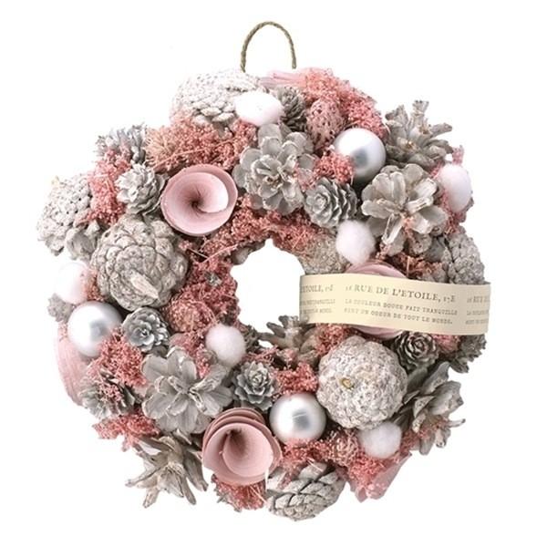 クリスマスリース ホワイトピンク M リース クリスマス 冬リース 造花リース 花輪 ナチュラルリース 25cm 冬色カラー 壁飾り 壁掛け 大人 白 ピンク おしゃれ Buyee Buyee 日本の通販商品 オークションの代理入札 代理購入