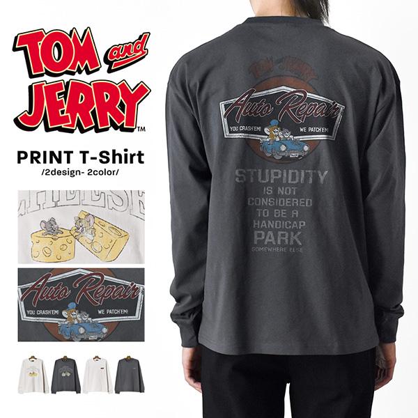 長袖 Tシャツ メンズ ストレッチ トムとジェリー タフィー レトロ