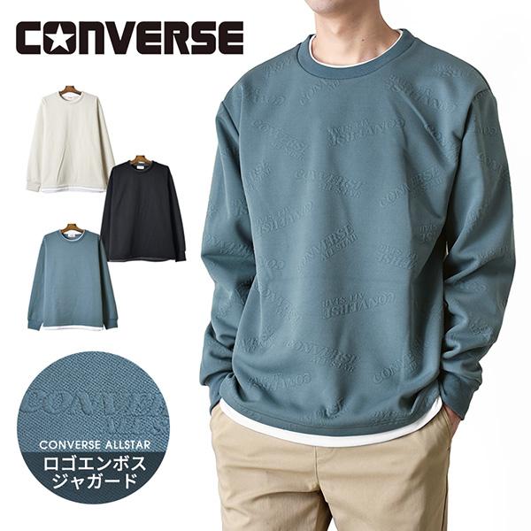 CONVERSE（コンバース） メンズ 長袖カットソー ジャガード 重ね着風