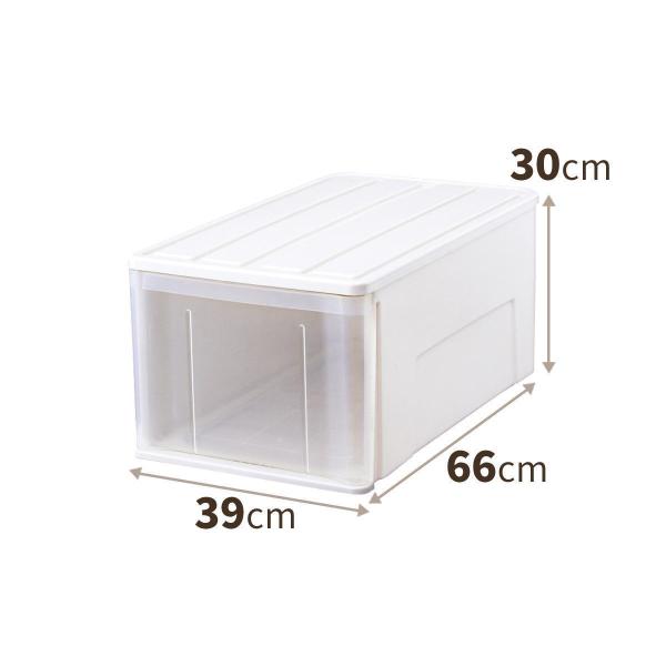 カラー　ホワイト最大外寸（約）幅39×奥行66×高さ30cm有効内寸（約）幅34.5×奥行59.5×高さ24.5cm収納の目安（約）セーターが10枚材　質　ポリプロピレン別売キャスター　非対応押入れの収納に最適な収納ケースです。【2025年...