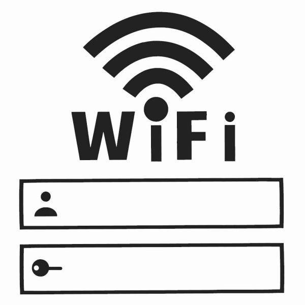 ゲスト用Wi-Fiを告知するカッティングシート。巨大な50x37cmで遠くもOK。 無線 LAN WLAN GUEST ゲスト 告知 講堂 イベント会場 体育館 大広間