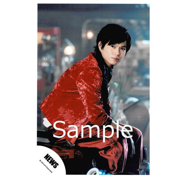 加藤シゲアキ(NEWS) 公式生写真 EMMA・衣装赤×黒・目線左・口閉じ 