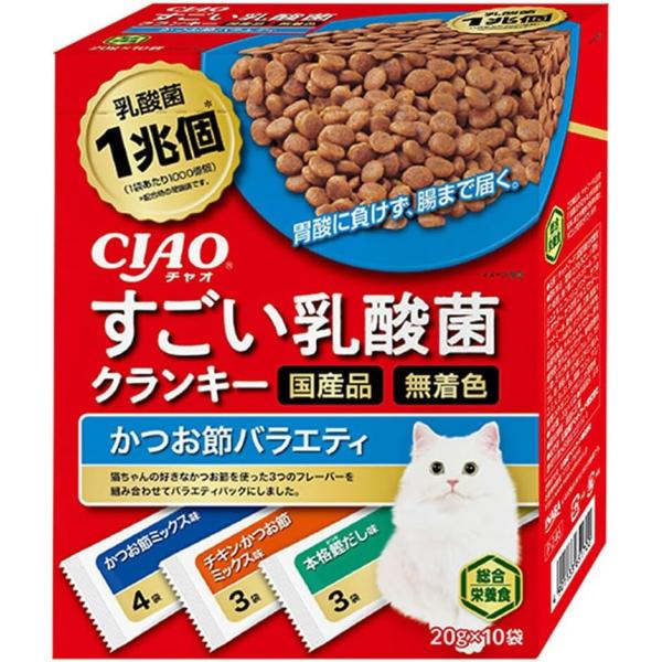 他サイト： 【いなば】CIAOチャオ　すごい乳酸菌クランキー　かつお節バラエティ　20g×10袋の商品画像