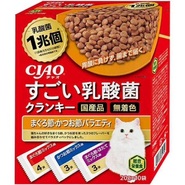【いなば】CIAOチャオ　すごい乳酸菌クランキー　まぐろ・かつお節バラエティ　20g×10袋