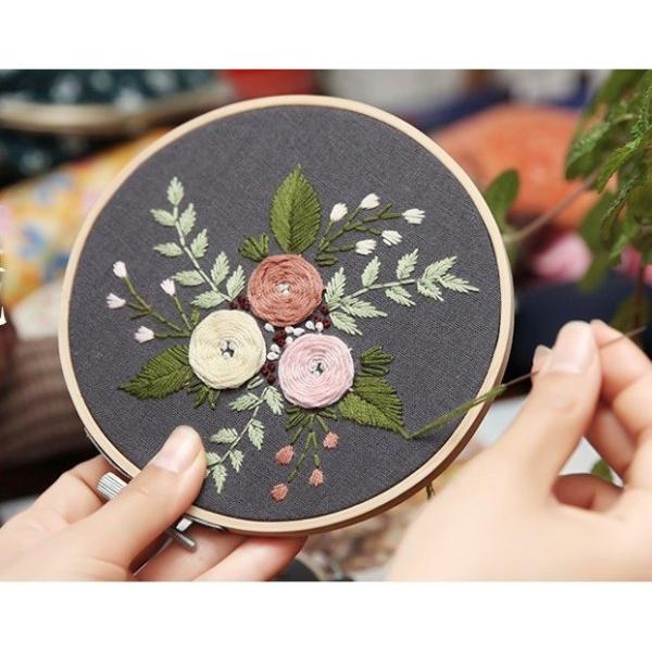 刺繍 刺繍キット 材料セット キット 手芸 工芸 DIY 刺繍ツール 初心者 簡単 立体な刺繍へ 刺繍枠 立体刺繍 花 送料無料 壁掛け 壁飾り 家庭 刺繍 /【Buyee】 