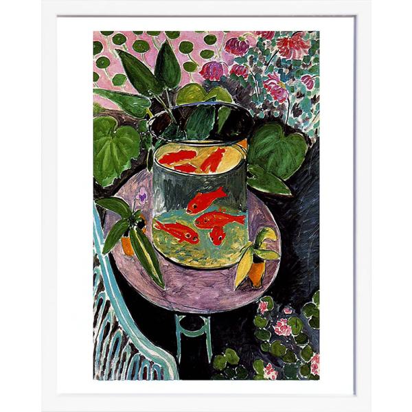 アンリマティス 絵画 ポスター 低木 金魚 窓 鳥 青 アートパネル