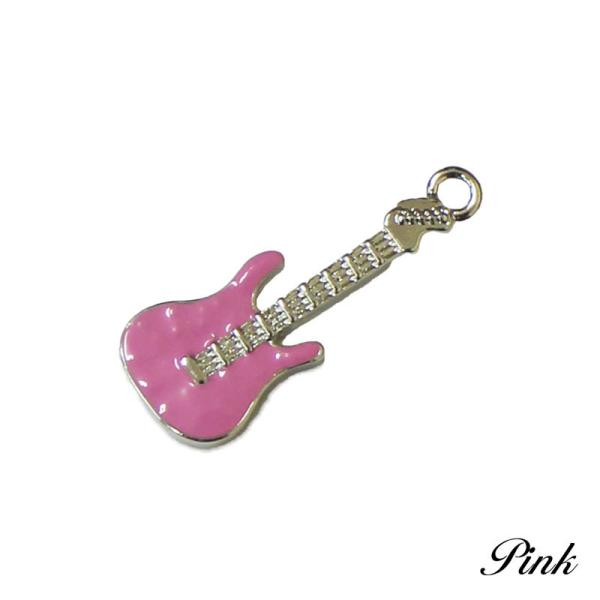 楽器チャームをお好みのアクセサリーに♬ チャーム 楽器 ギター 2個 33mm×12mm ペンダント キーホルダー