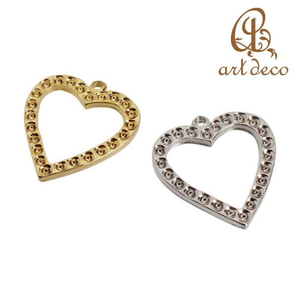 チャーム ハート 2個 25mm×22mm ペンダント キーホルダー アクセサリー パーツ ハンドメイド 材料 金具 装飾