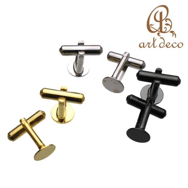 アクセサリー パーツ カフスボタン 円形 10ペア シャツ ハンドメイド 材料 卸 装飾 板付き 9mm