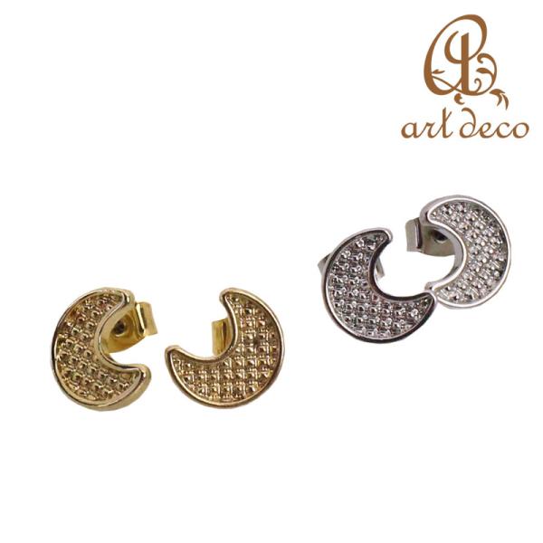 ピアス 粘土 土台 月型 ムーン 1ペア 11.5mm×9.7mm アクセサリー パーツ ハンドメイド 材料 金具 装飾 カラワク 空枠