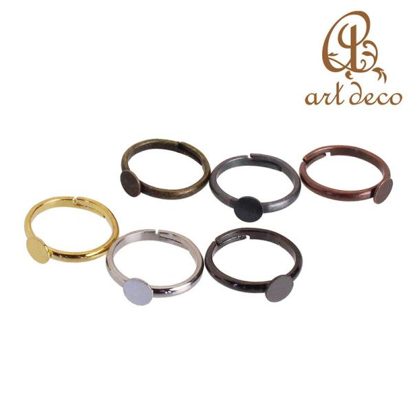 指輪 リング 板付き 1個 内径16mm アクセサリー パーツ ハンドメイド 材料 金具 装飾 カラワク 空枠
