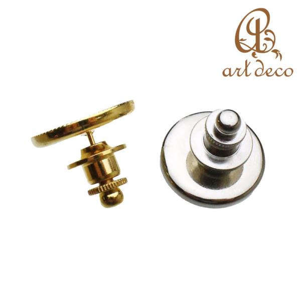 タックピン ピンバッジ タイタック キャッチ付き 1個 16mm アクセサリー パーツ ハンドメイド 材料 金具 装飾 ビジネス スーツ :tak-5113-1set:アールデコ 通販 ネクタイピン 丸皿 10×54mm(1ヶ)