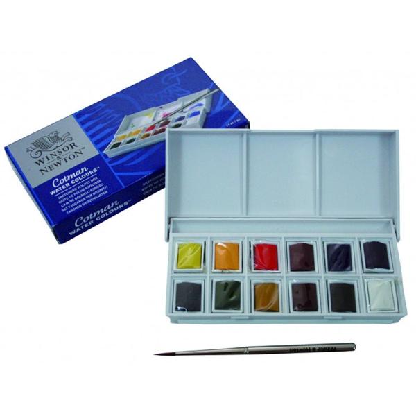 W&N コットマン 水彩絵具 ハーフパン12色 スケッチャーズ