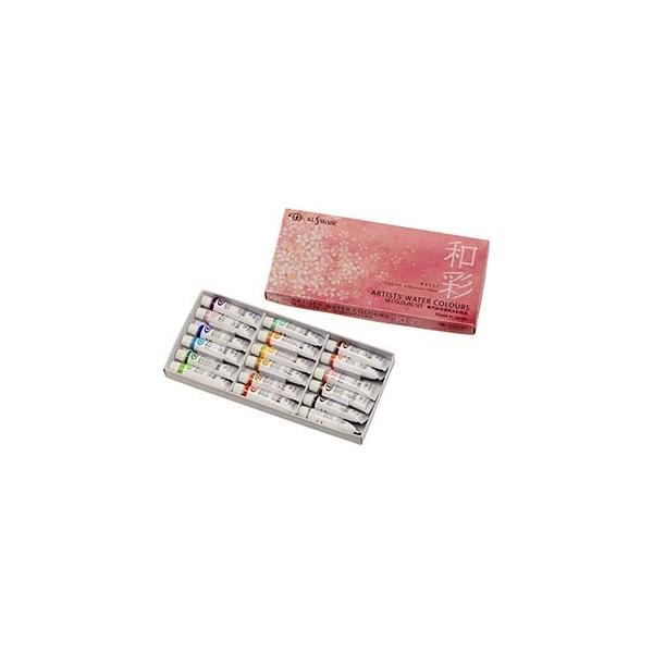 (未使用･未開封品)　クサカベ 透明水彩絵具 和彩 18色セット 5ml(2号) ar3p5n1 クサカベ透明水彩絵具 和彩18色セット 和彩NW-18（2号チューブ