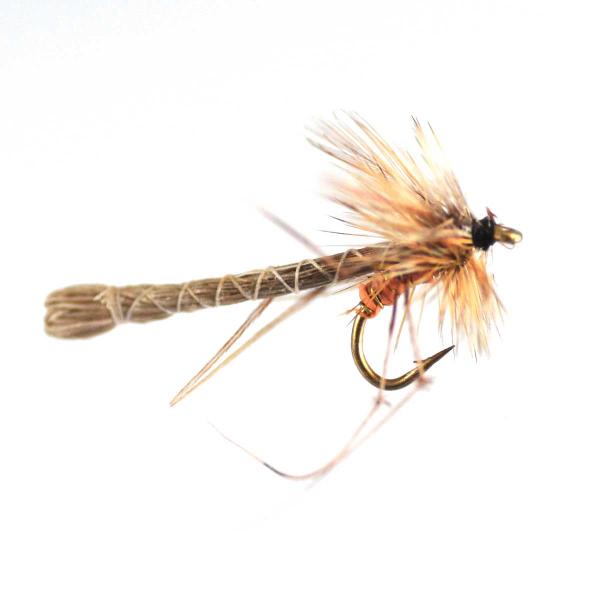 パターン名：メイフライ フライラインタイプ：ドライフライ主な使い方：釣り上がり、ライズ狙いイメージ：メイフライ（カゲロウ）仕様：バーブレス（返しなし）・バーブド（返しありサイズ #14 #16 #18