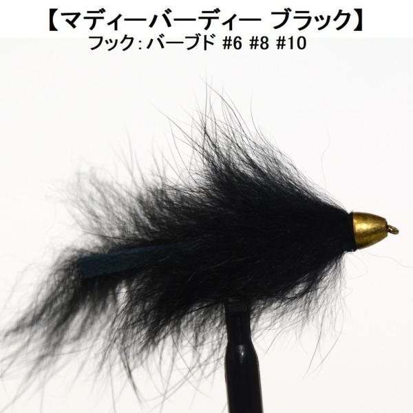 パターン名：ストリーマータイプ：水面下で使うフライ主な使い方：水中を泳がすように使うフライイメージ：小魚 稚魚 弱った魚対応フック：バーブド（返しあり）サイズ #6 #8 #10一言：ストリーマータイプのフライは、水中を泳ぐ小魚を模したフラ...