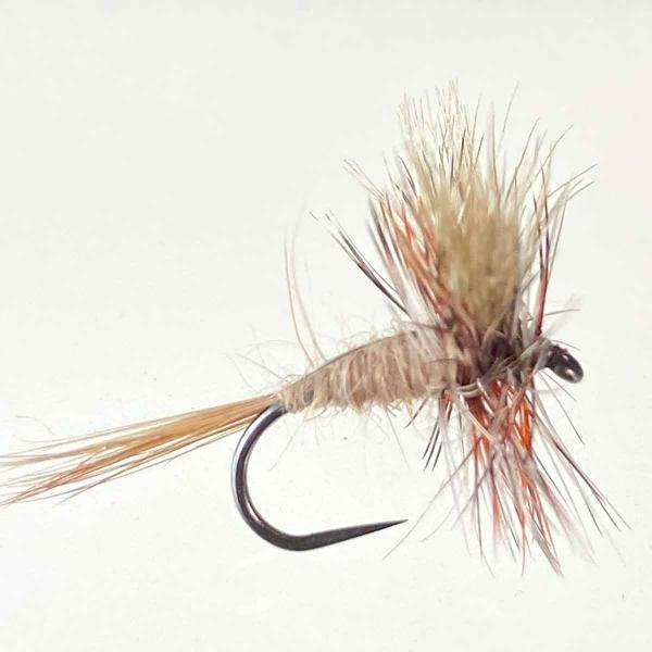 パターン名：マーチブラウンタイプ：ドライフライ主な使い方：釣り上がり、ライズ狙いイメージ：メイフライ対応フック：バーブレス（返しなし） バーブド（返しあり）サイズ #12 #14 #16一言：定番のスタンダードドライフライ。カゲロウをイミー...