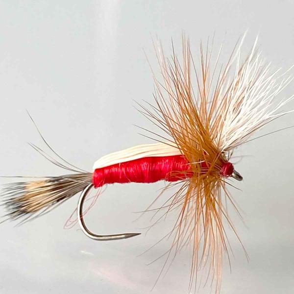 パターン名：ハンピー ロイヤルタイプ：ドライフライ主な使い方：釣り上がり、ライズ狙いイメージ：メイフライ対応フック：バーブレス（返しなし） バーブド（返しあり）サイズ #10 #12 #14一言：定番のスタンダードドライフライ。カゲロウをイ...