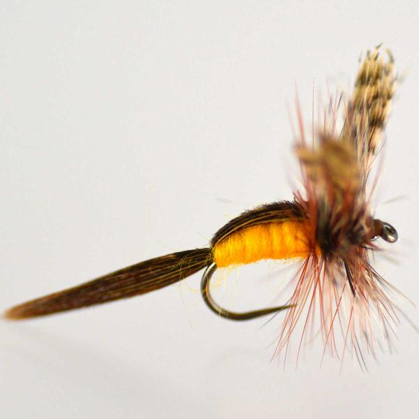 イメージ：カディス、メイフライ対応フック：バーブレス、バーブドサイズ：#10、#12、#14、#16一言：イースタングリーンダークは明るいカラーで春から秋にかけて使いやすいフライです。サイズを変更する事でカディスのハッチからテレストリアルま...