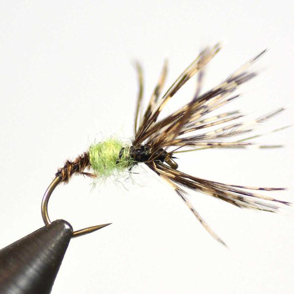 テンカラ毛鉤 グリーン （#10〜#16） 逆さ毛鉤 完成フライ フライ