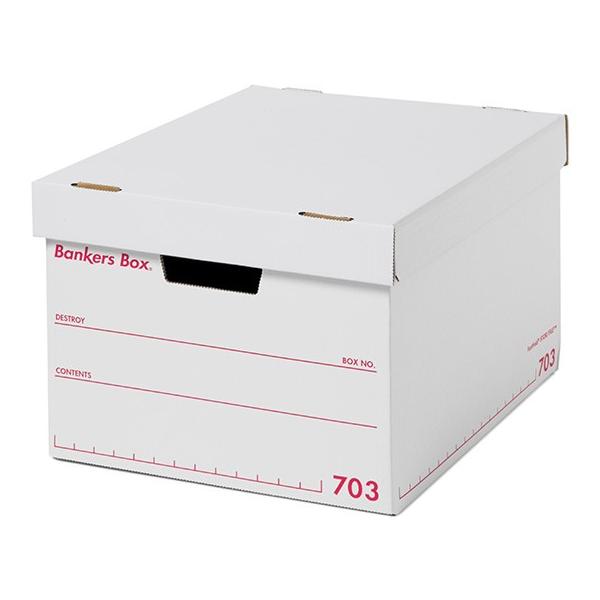 他サイト： フェローズ バンカーズボックス 703S スタンダード ホワイト/レッド 3個セット Fellowes Bankers Boxの商品画像