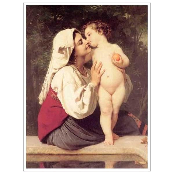 複製画 送料無料 絵画 油彩画 油絵 模写ブグロー「キス」F6(41.0×31.8