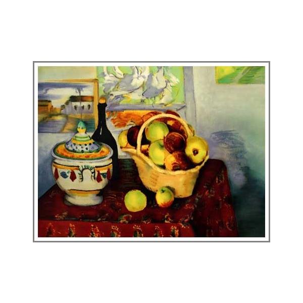 複製画 送料無料 絵画 油彩画 油絵 模写ポール・セザンヌ「りんごと瓶