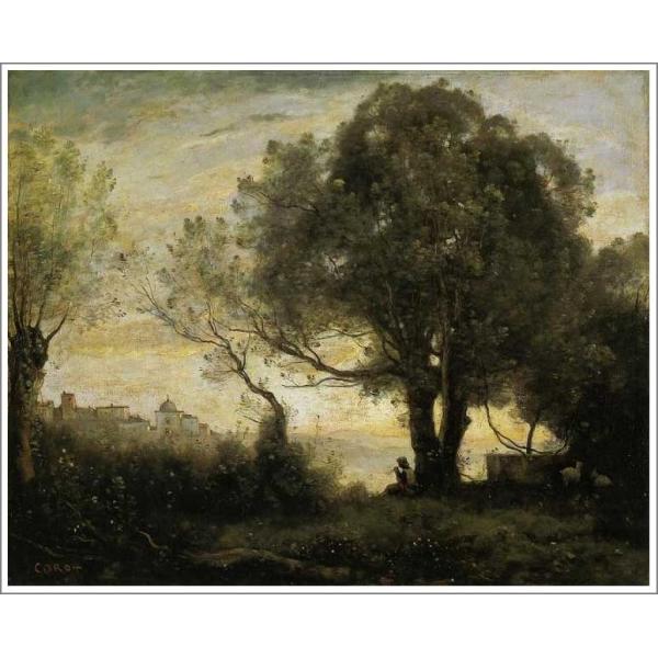 カミーユ・コロー、オンフルールのトゥータン農場、希少な額装用画集より カミーユ・コロー、オンフルールのトゥータン農場、希少な額装用